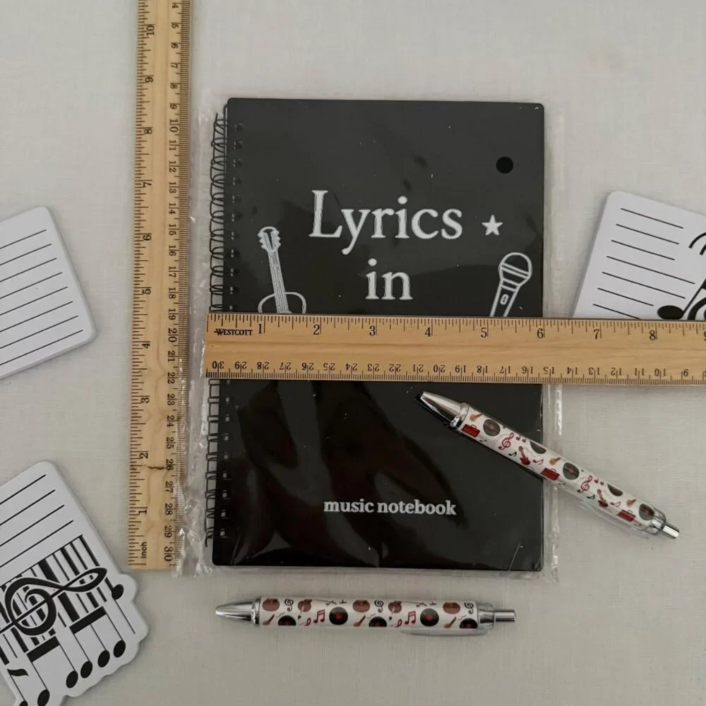 Songwriter Lyrics Ideas Desk Set Music Notebook Pens Notepads